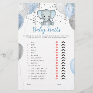 Papier Watercolor Garçon éléphant Baby Traits douche Jeu
