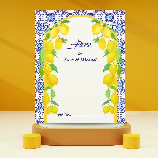 Papier Watercolor Lemons Amalfi Mariage nuptiale