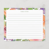 Papier Watercolor Orange Floral Bridal Shower Recipe Card (Dos)