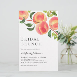 Papier Watercolor Peaches Summer Bridal Brunch Invitation