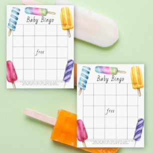 Papier Watercolor Popsicle Baby Bingo jeu