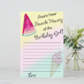 Papier Watermelon Favorite Mémoire de la fille d'annivers (Debout devant)