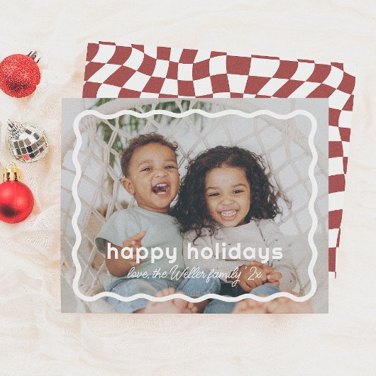 Papier Wavy Retro Noël Photo Holiday Budget