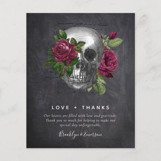 PAPIER Weddenschap Bedankt | Gothic Skull-foto Flyer (Voorkant)