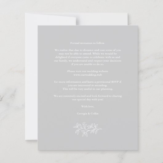 Papier Wedding Grey 3 Photos Collage Budget Branches (Dos)