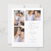 Papier Wedding Grey 3 Photos Collage Budget Branches (Devant)