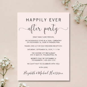 Papier Wedding Happily Ever After Party Pink Invitation