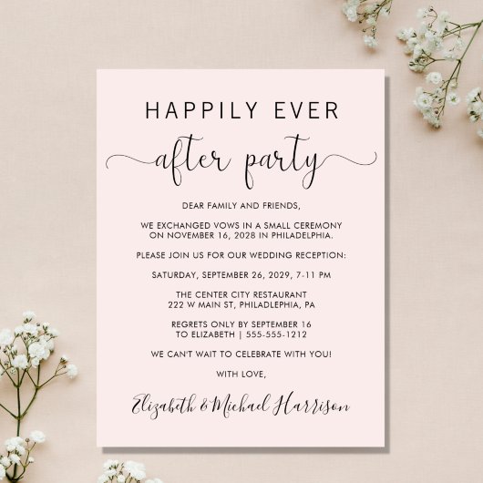 Papier Wedding Happily Ever After Party Pink Invitation