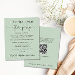 Papier Wedding QR Code Happily Ever After Party Invite<br><div class="desc">Budget-friendly sage green elopement or private wedding announcement and reception or celebration party invitation. The front features "Happily Ever After Party" in simple typography and an elegant script with swashes. Personalize your announcement and invitation in more detail and add your names in a signature-like script. On the reverse, input your...</div>