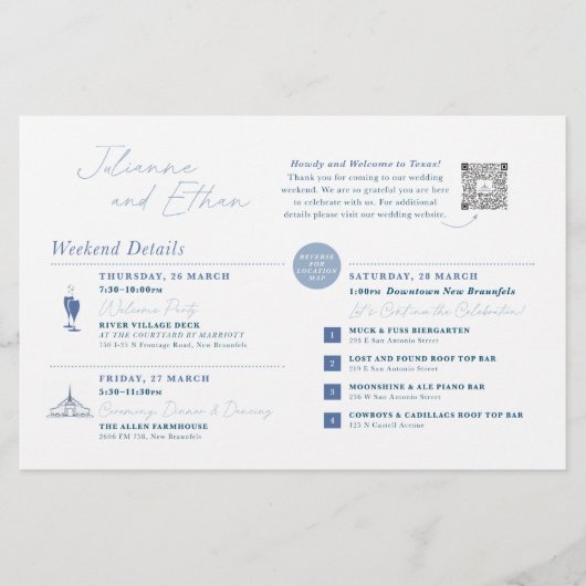 Papier Wedding Weekend Welcome Map CUSTOM FOR CHRISTINE (Devant)