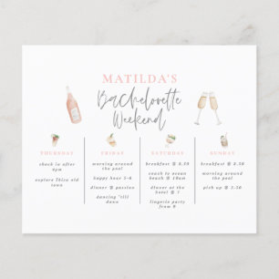 Papier Week-end d'enterrement de vie de jeune fille aquar