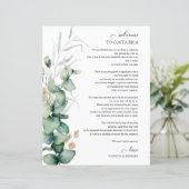 Papier Week-end Mariage Itinéraire Verdure EucalyptuS (Debout devant)