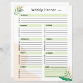 Papier Weekly Planner Template (Devant / Derrière)