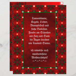 Papier Weihnachtsgedicht Deutsch, Ajouter Votre Texte