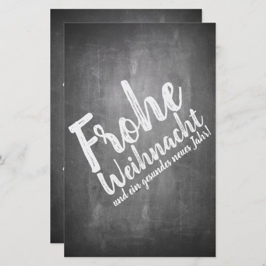 Papier Weihnachtsgrüße auf der Kreidetafel (Devant / Derrière)