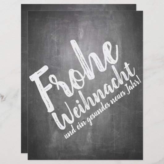 Papier Weihnachtsgrüße auf der Kreidetafel (Devant / Derrière)