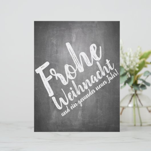 Papier Weihnachtsgrüße auf der Kreidetafel (Debout devant)