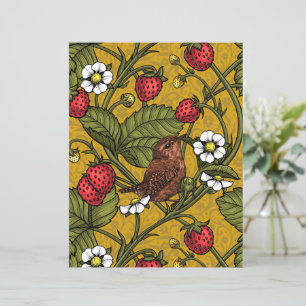 Papier Wens et fraises sur mustrard