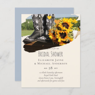 Papier Western Boots tournesol Mariage rustique