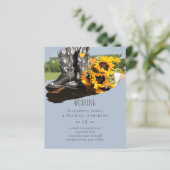 Papier Western Boots tournesol Mariage rustique (Debout devant)