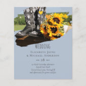 Papier Western Boots tournesol Mariage rustique (Devant)