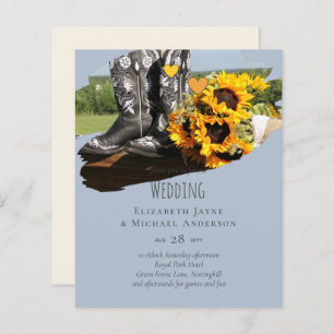 Papier Western Boots tournesol Mariage rustique
