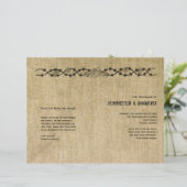 Papier Western Burlap Wedding Program (Debout devant)