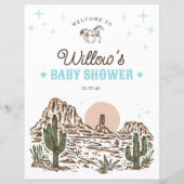 Papier Western Cowboy Boy Baby shower Affiche de bienvenu (Devant)