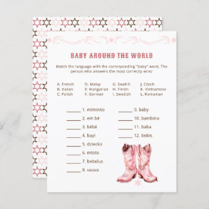 Papier Western Watercolor Baby shower Jeu