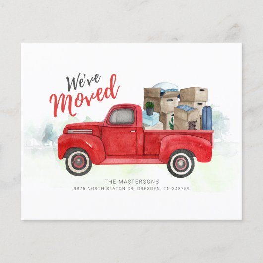 Papier Weve Moved Red Truck Moving Faire-part (Devant)