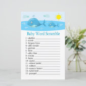 Papier Whale Baby jeu de mots scramble (Debout devant)