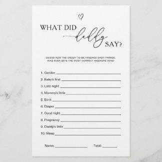 Papier What Did Daddy Say Game