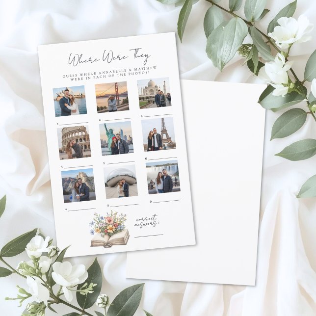 Papier Where Were They Book Bridal Shower Game (Where Were They Book Bridal Shower Game)
