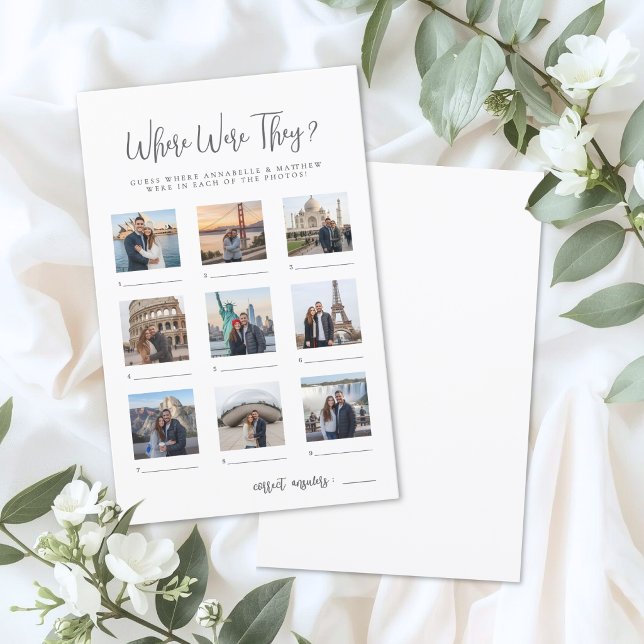 Papier Where Were They Bridal Shower Game (Where Were They Bridal Shower Game)