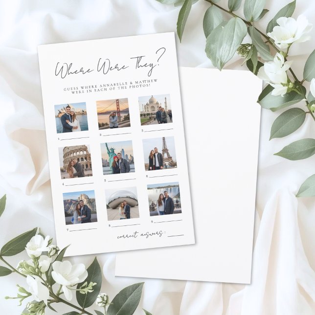 Papier Where Were They Bridal Shower Game (Where Were They Bridal Shower Game)