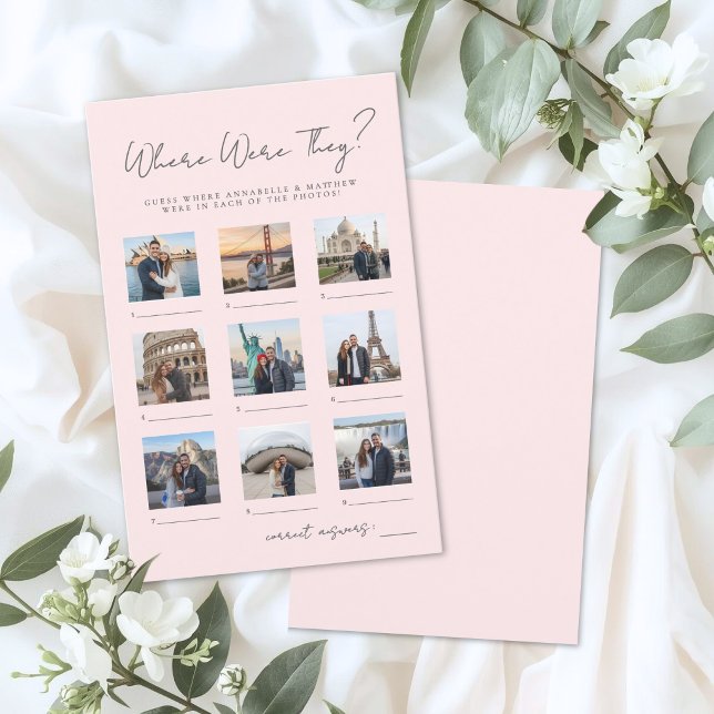 Papier Where Were They Pink Bridal Shower Game (Where Were They Pink Bridal Shower Game)