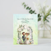 Papier Whimsical Bride Mariage Arch Blue Green (Debout devant)