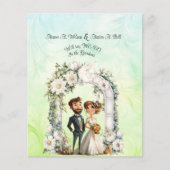 Papier Whimsical Bride Mariage Arch Blue Green (Devant)