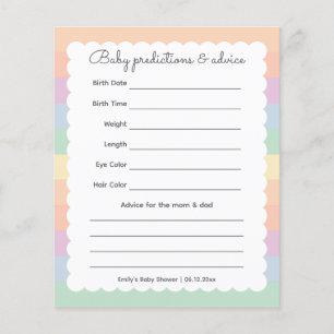 Papier Whimsical Rainbow Baby shower Bébé jeu de devis