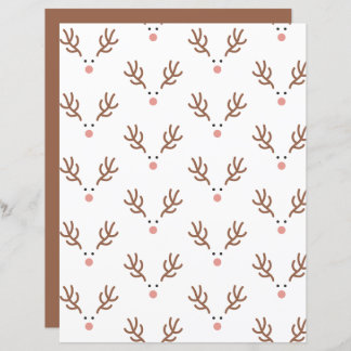 Papier Whimsical Reindeer Boho Pattern Scrapbook Paper