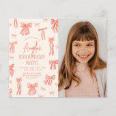 Papier Whimsical Rose Bow Girl Photo Budget Anniversaire (Devant)
