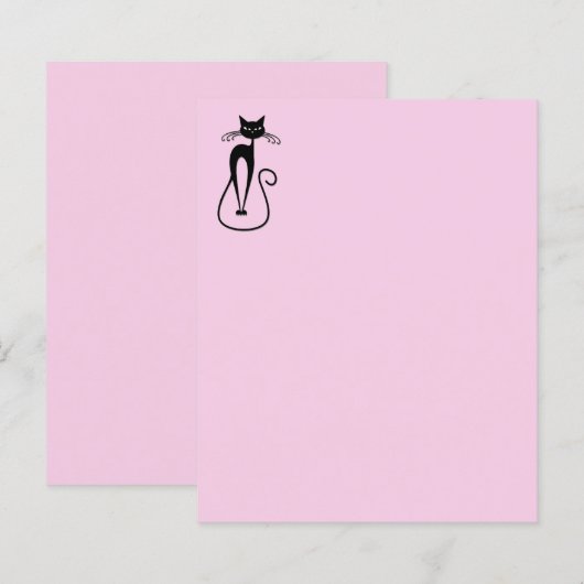 Papier Whimsical Skinny Chat noir rose (Devant / Derrière)