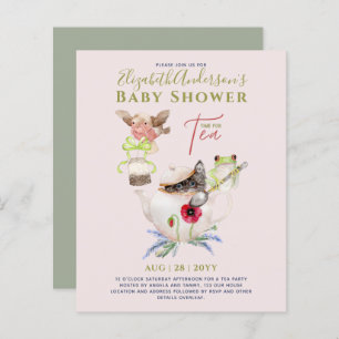 Papier Whimsical TEA PARTY Baby shower Bois Animaux