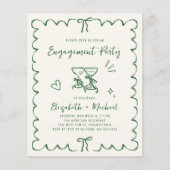 Papier Whimsical Wavy Frame Engagement Party Invitation (Devant)