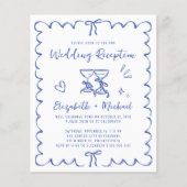 Papier Whimsical Wavy Frame Wedding Reception Invitation (Devant)
