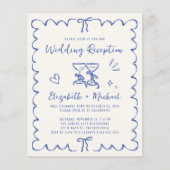 Papier Whimsical Wavy Frame Wedding Reception Invitation (Devant)