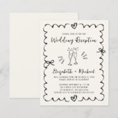 Papier Whimsical Wavy Frame Wedding Reception Invitation (Devant / Derrière)