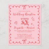 Papier Whimsical Wavy Frame Wedding Reception Invitation (Devant)