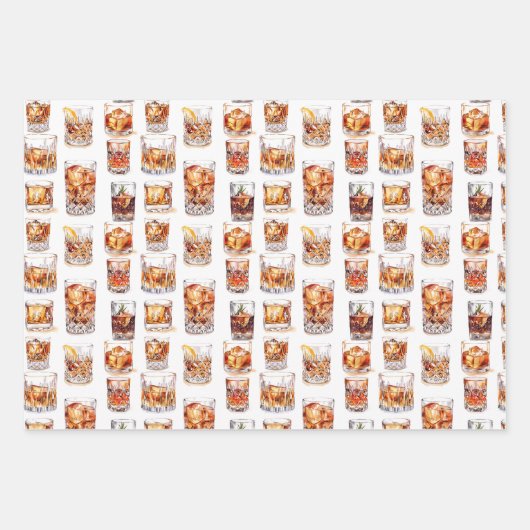 Papier Whiskey Wrapping - Papier cadeau Cocktail (Devant 3)