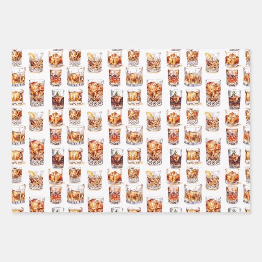 Papier Whiskey Wrapping - Papier cadeau Cocktail (Devant 2)